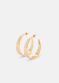 Large Flat Stud Hoop Earring