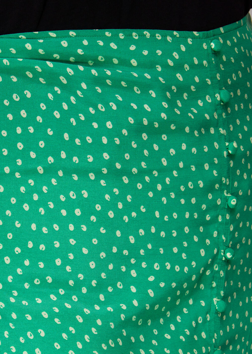 Spot Print Button Skirt