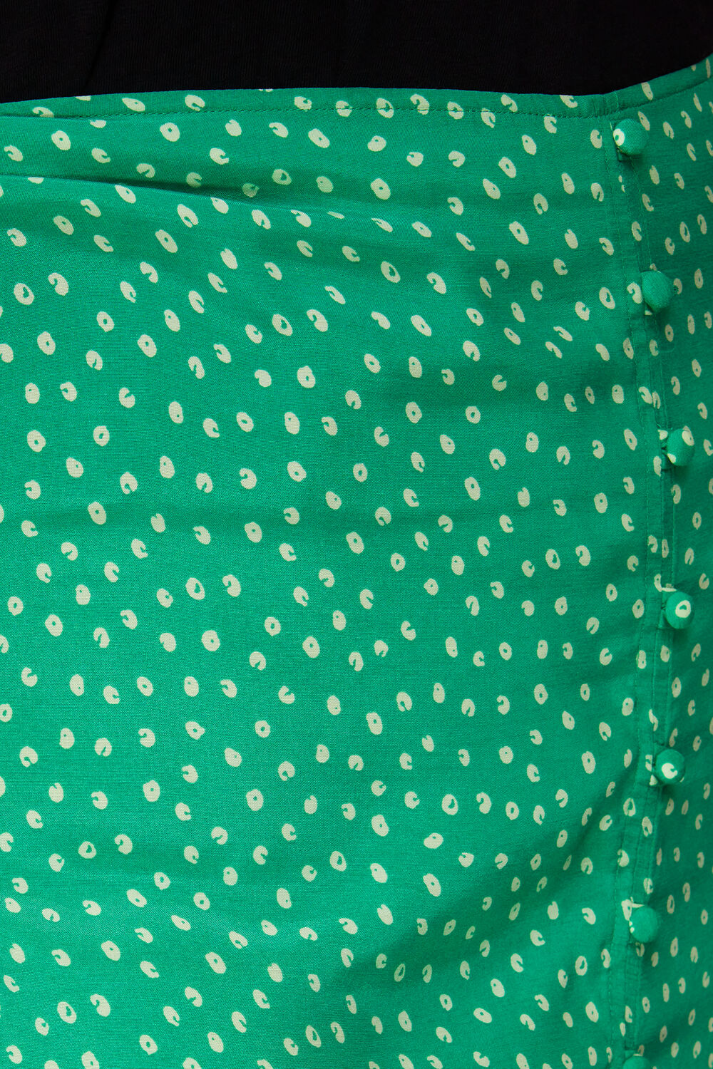 Spot Print Button Skirt