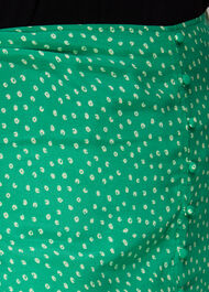 Spot Print Button Skirt