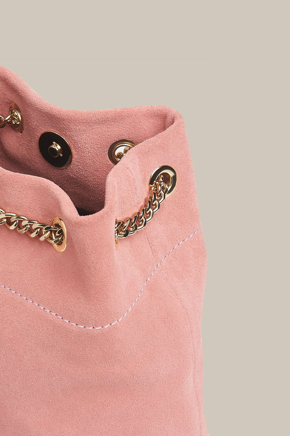 Ivy Chain Drawstring Bag Pink