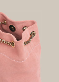 Ivy Chain Drawstring Bag Pink