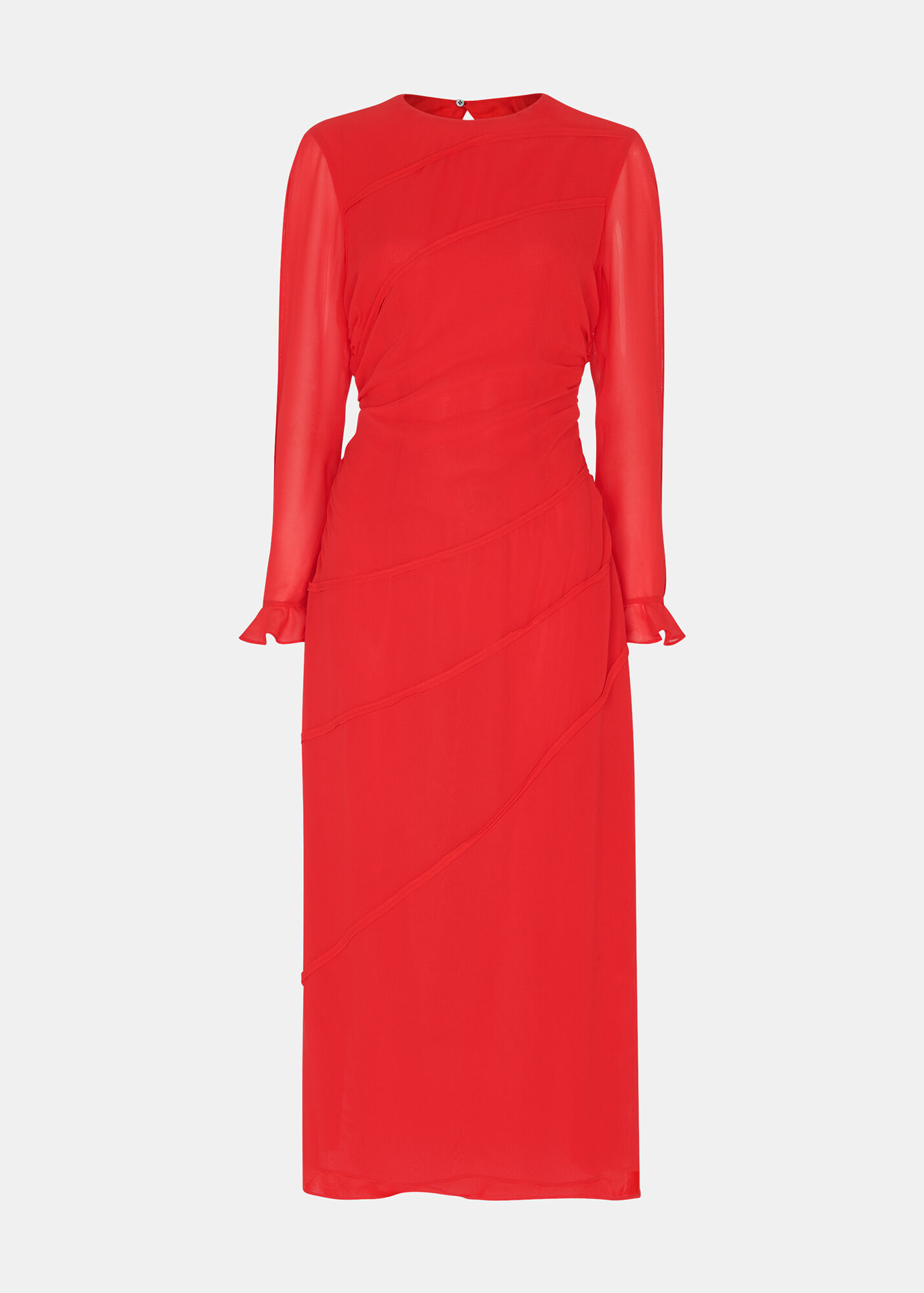 Red Inez Seam Detail Silk Dress | WHISTLES