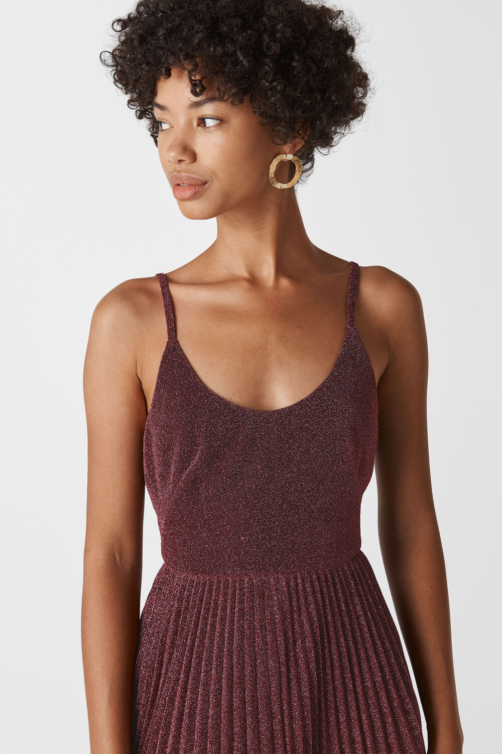 Regina Sparkle Pleated Dress Pink