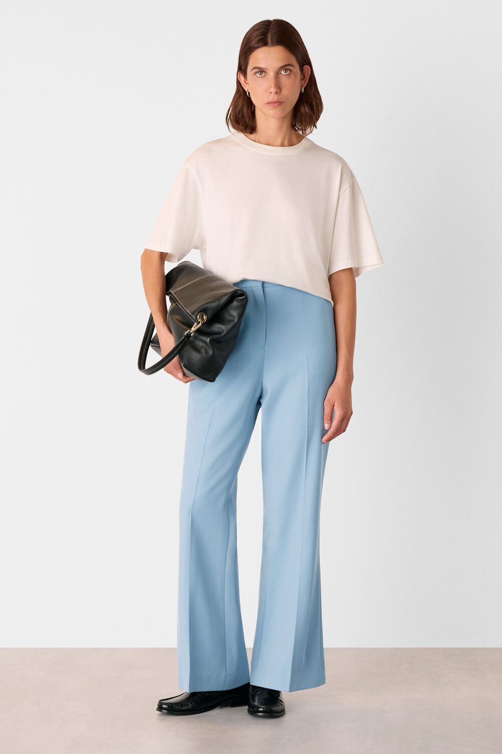 Blue Wool Blend Tailored Trouser