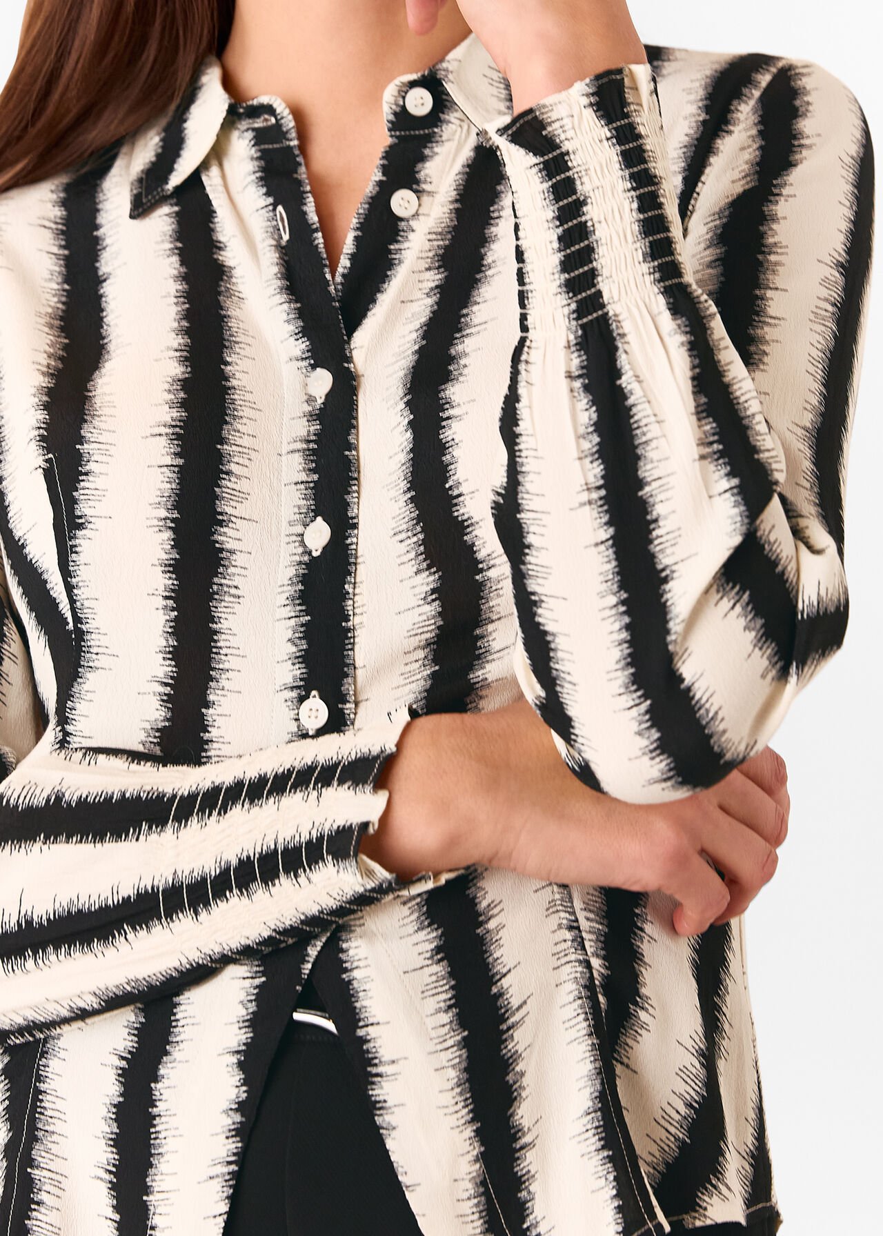 Petite Hazy Stripe Fitted Shirt