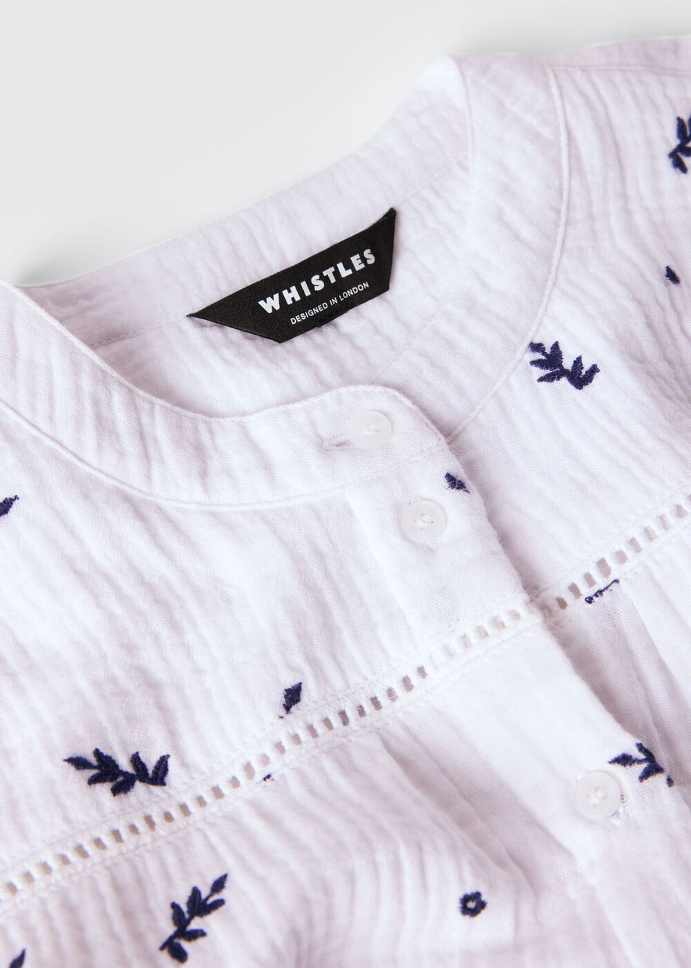 Embroidered Cotton Frill Top