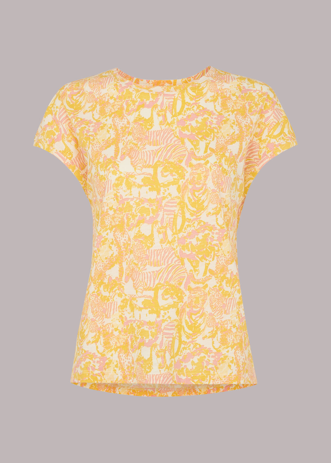 Yellow/Multi Minimal Camo Safari Print Tee | WHISTLES | Whistles