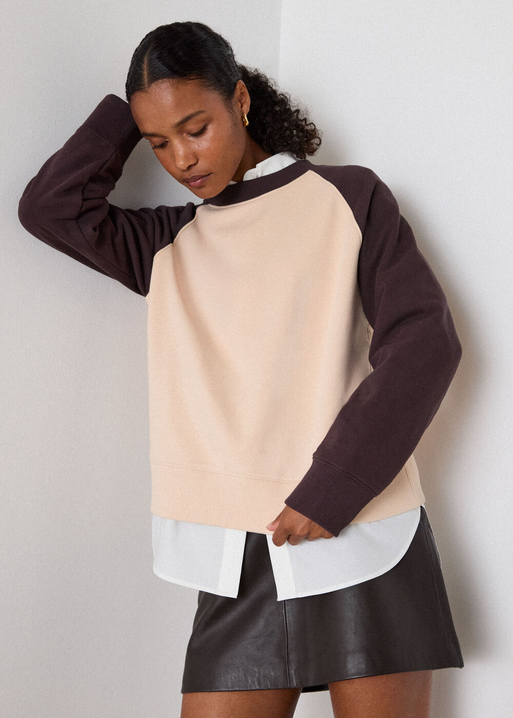 Contrast Sleeve Sweat
