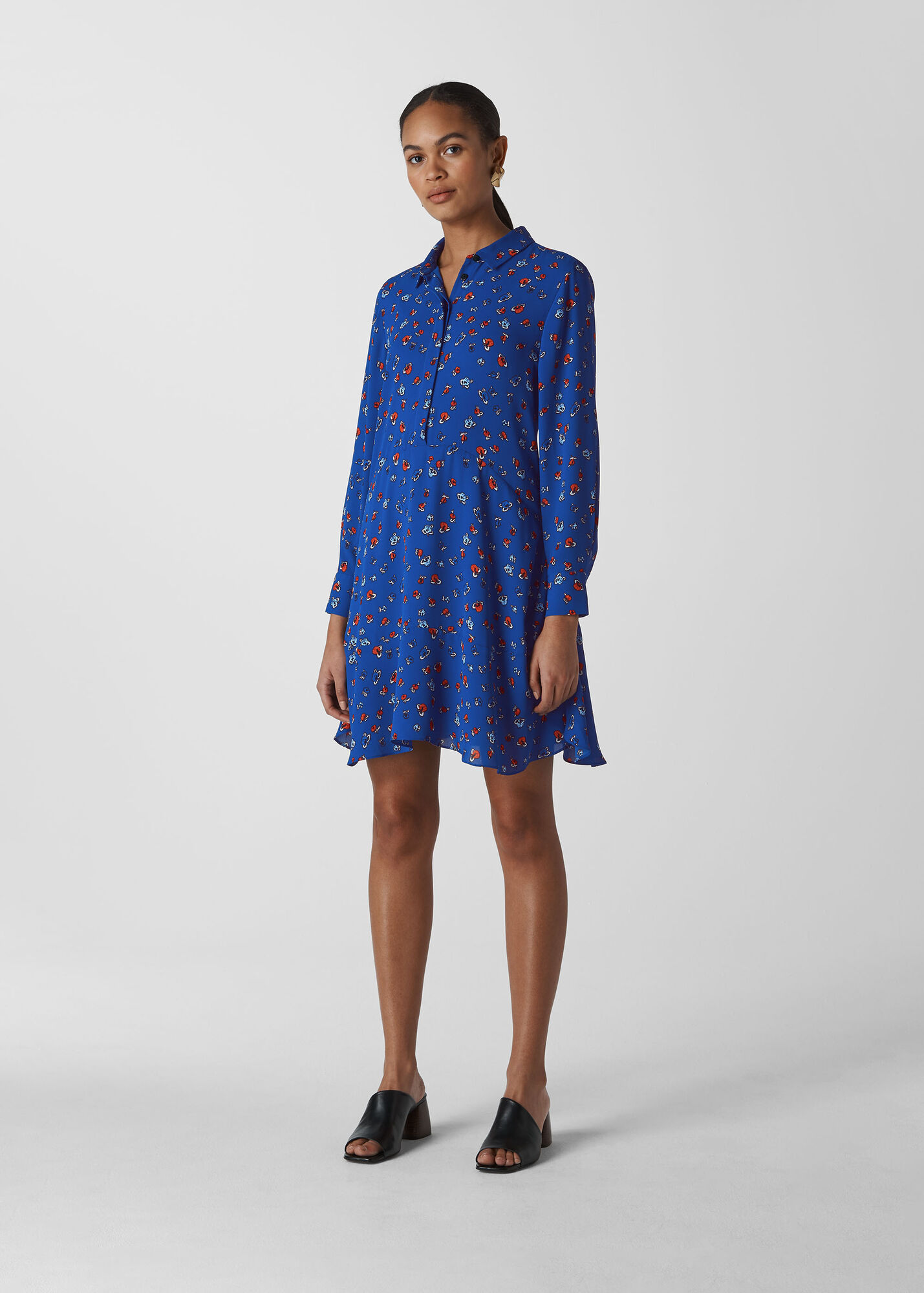 Conley Dress - Blue Ditsy Floral