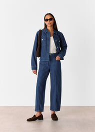 Pinstripe Denim Jacket