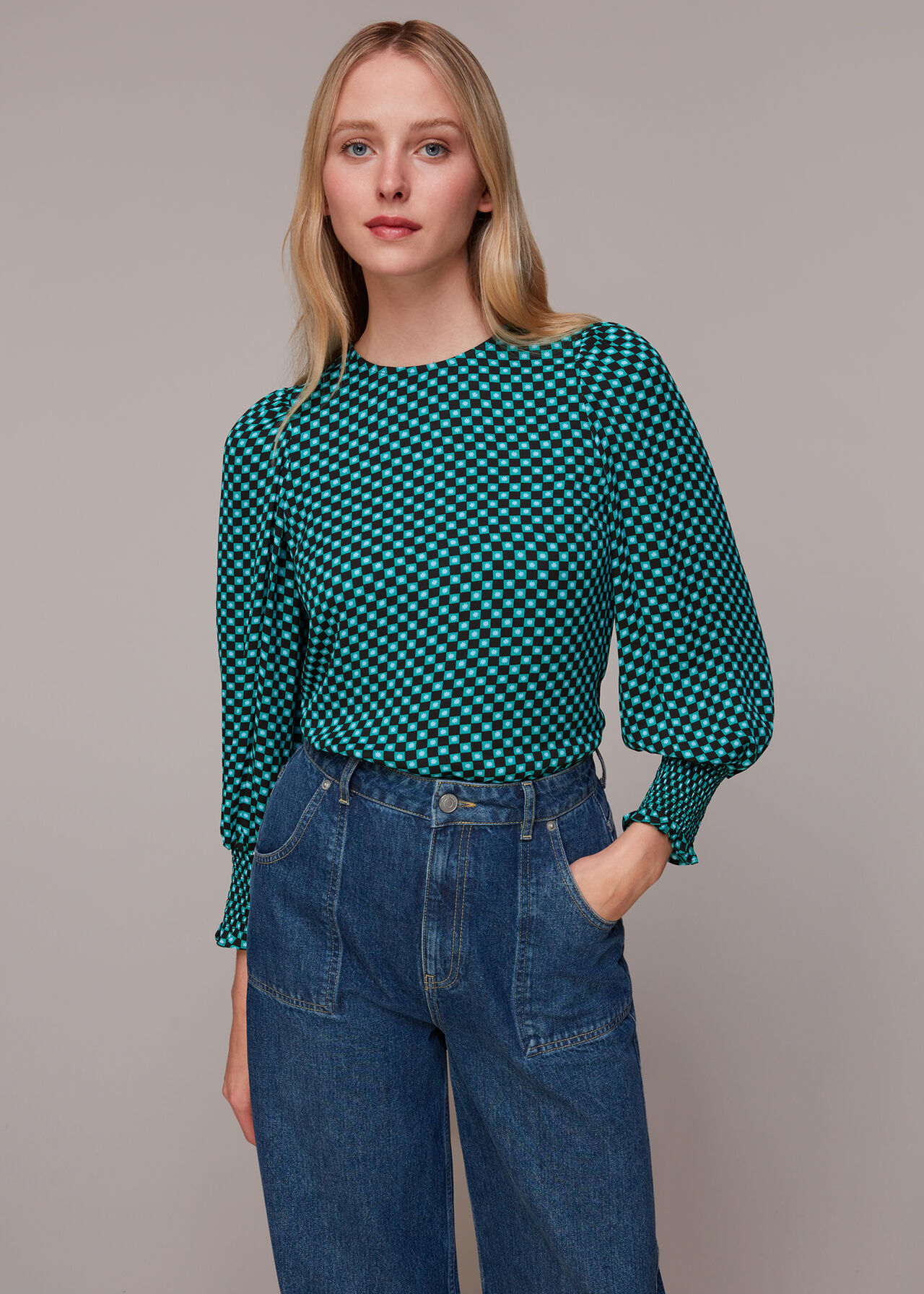 Star Check Tessa Top