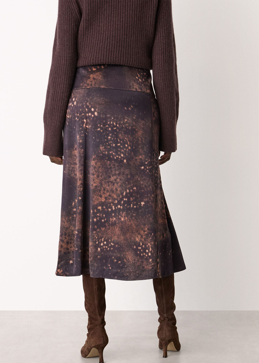 Spotted Animal Midi Skirt