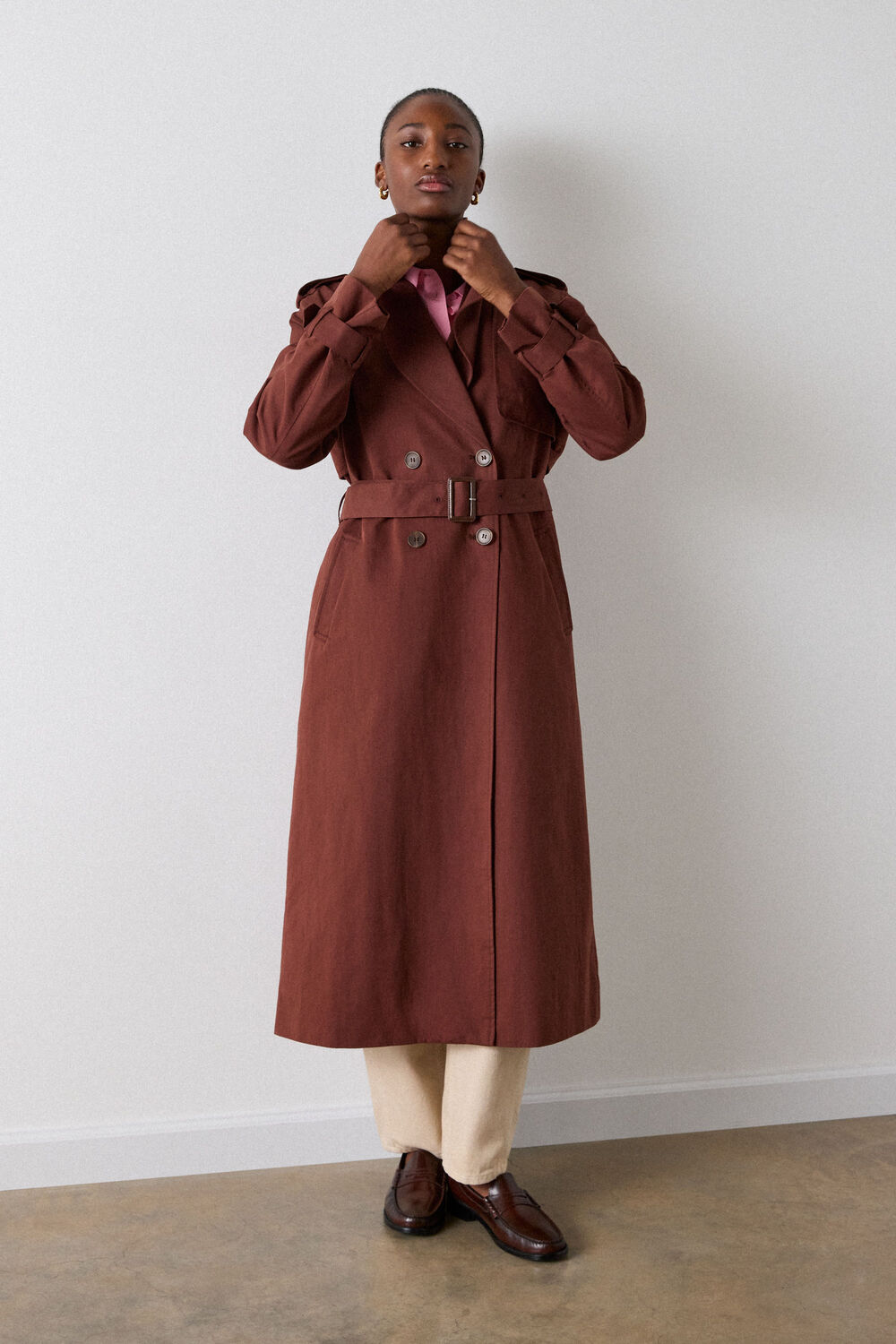 Brown Valentina Trench Coat