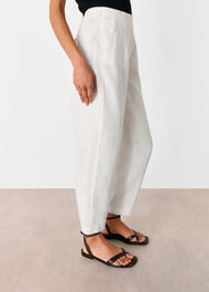 Linen Barrel Leg Trouser