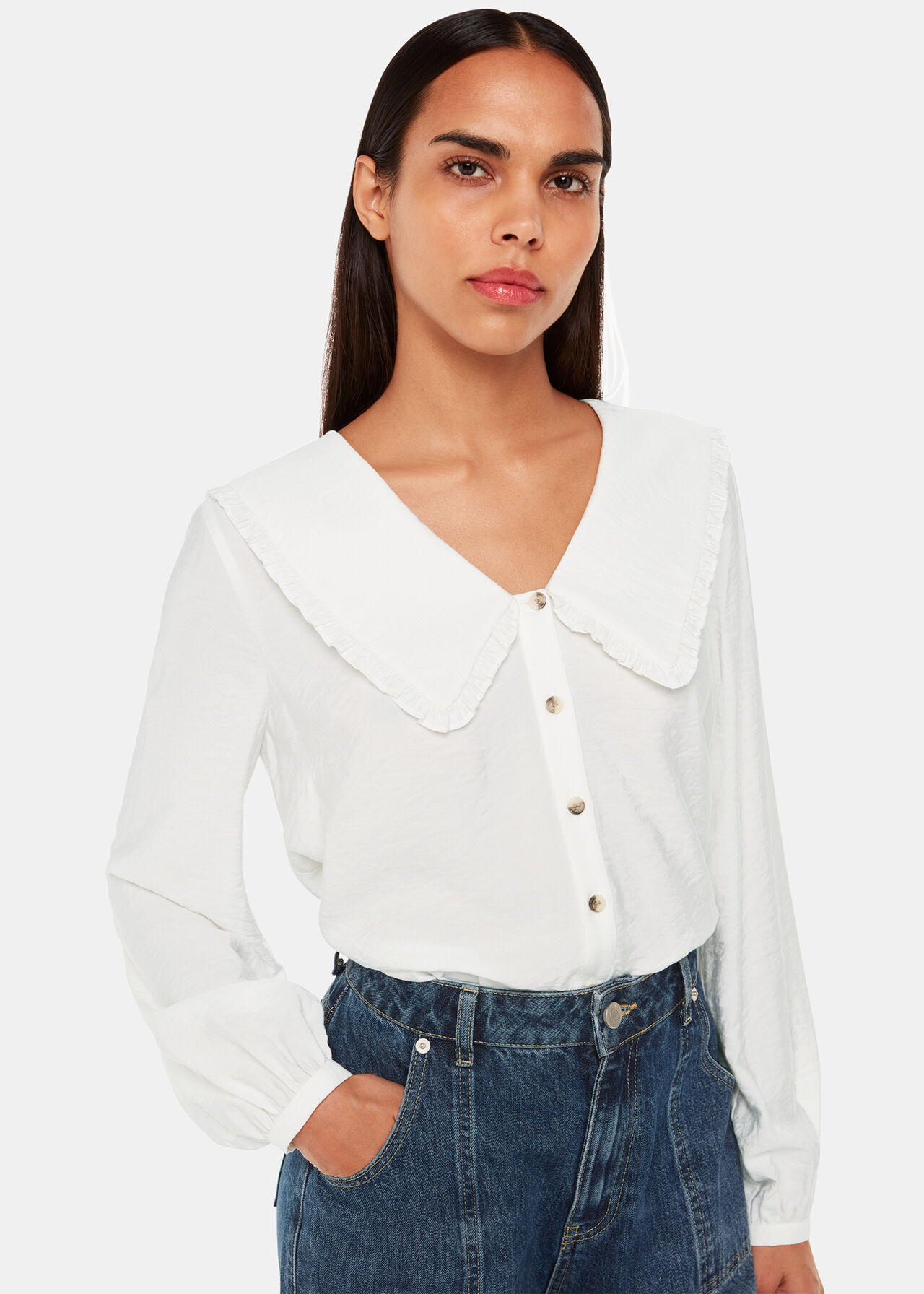 Oversized Collar Detail Top