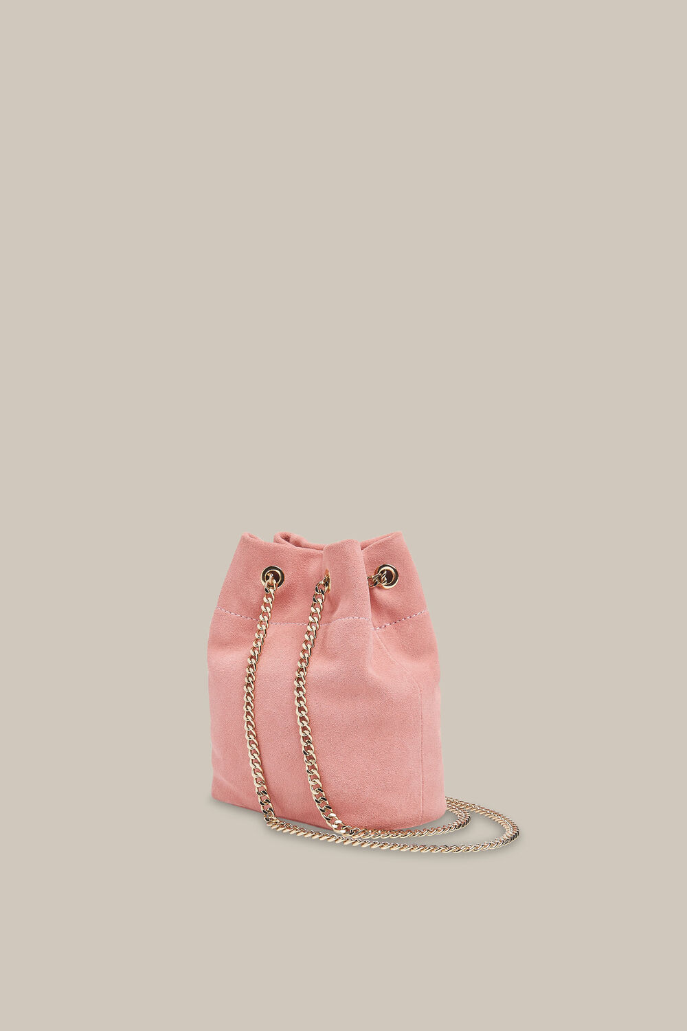 Ivy Chain Drawstring Bag Pink