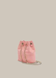 Ivy Chain Drawstring Bag Pink