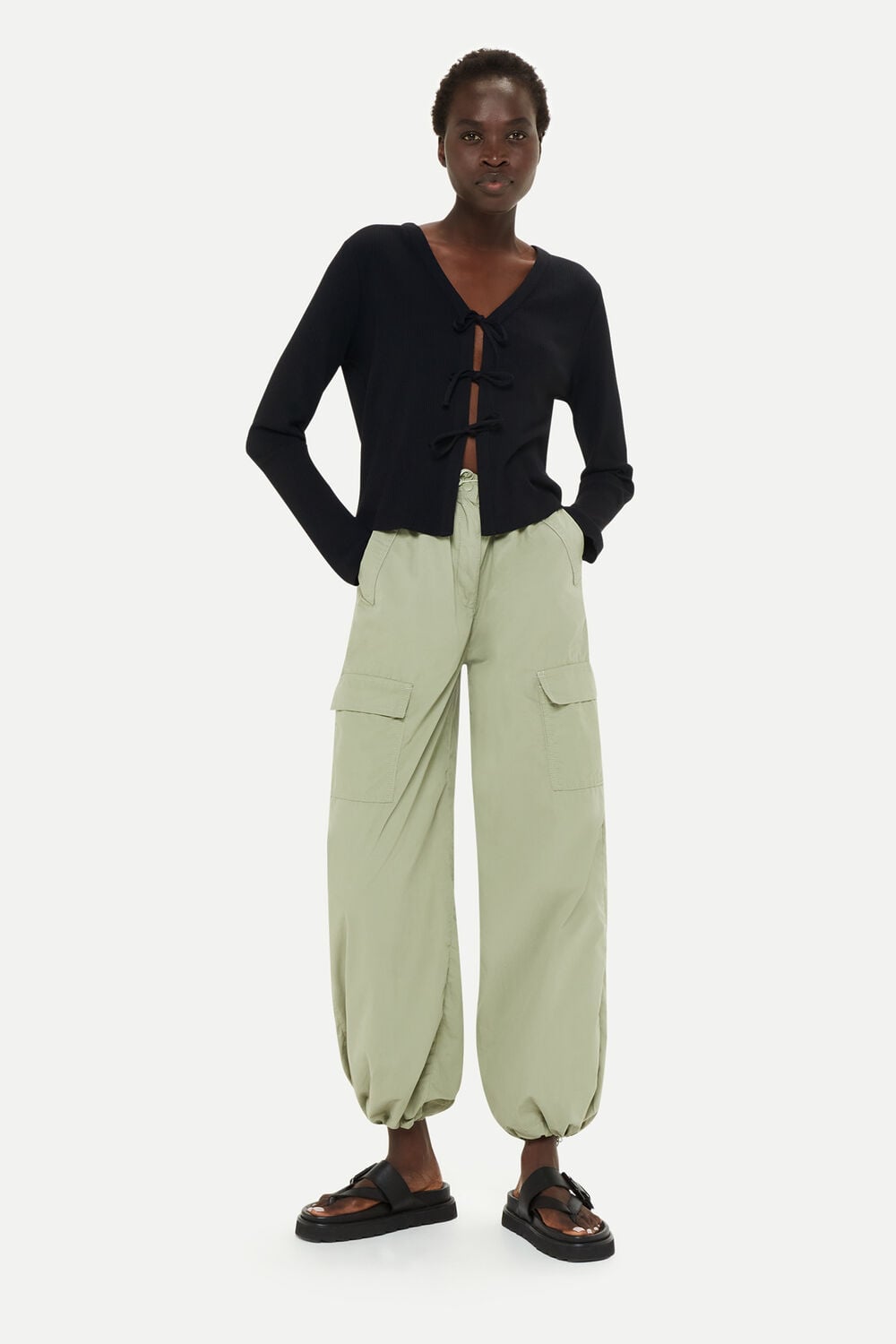 Tie Front Ribbed Cardigan