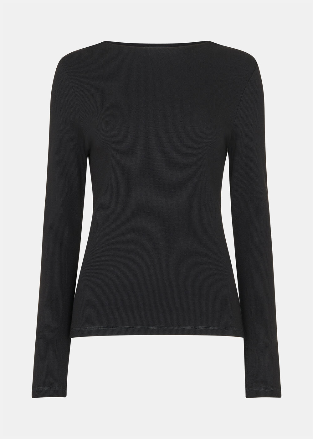 High Neck Long Sleeve Rib Top