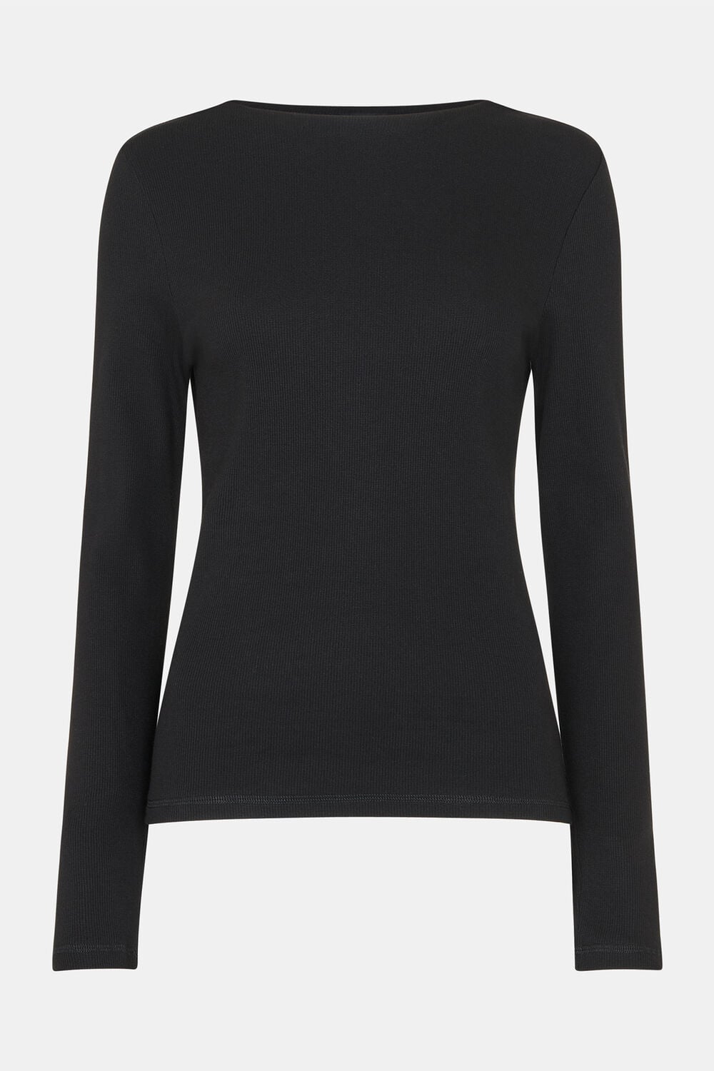 High Neck Long Sleeve Rib Top