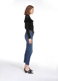 Crop Frill Yoke Sweater Black