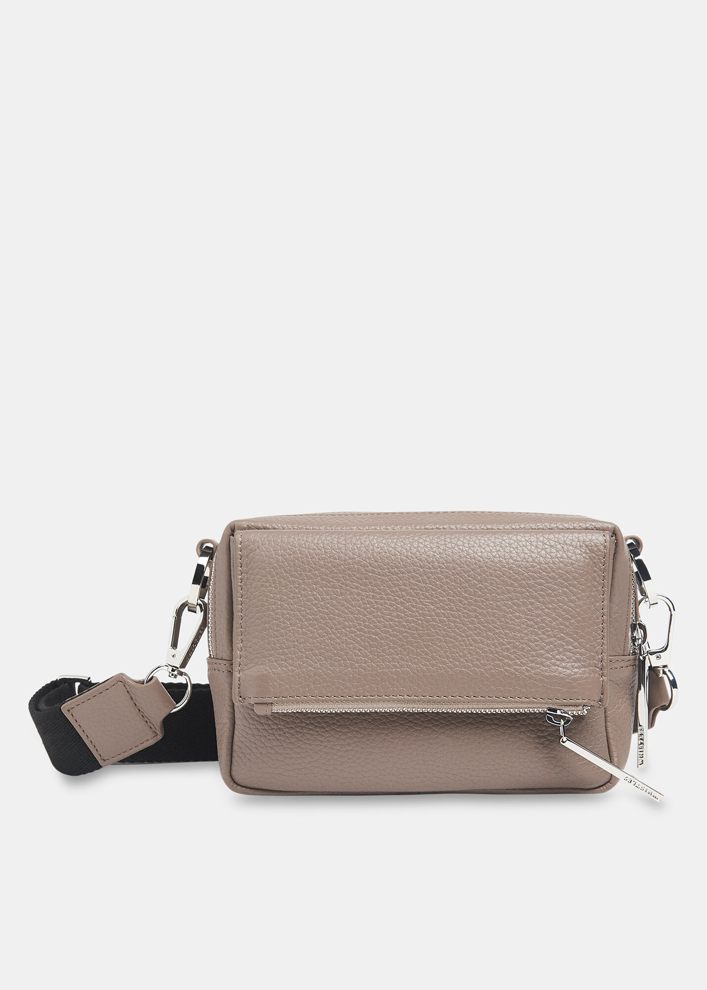 Bibi Dark Grey Leather Crossbody Bag With Strap Whistles