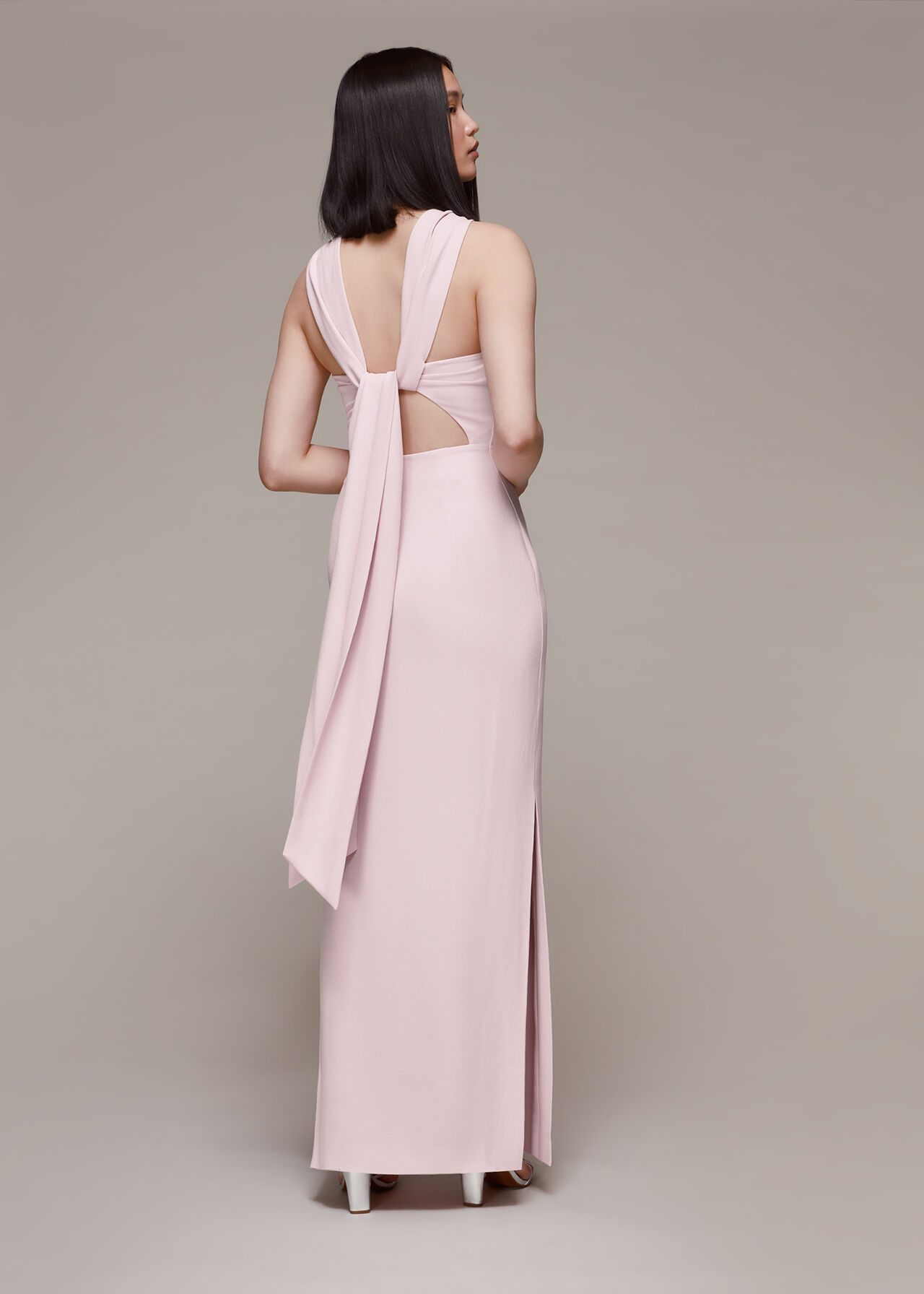 Pale Pink Tie Back Maxi Dress WHISTLES Whistles