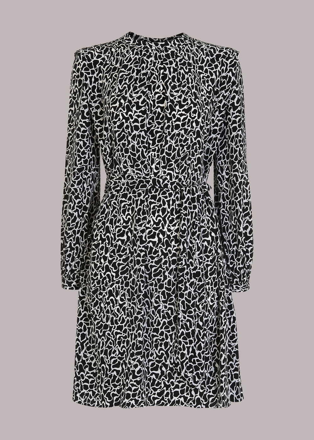Swirl Print Belted Dress