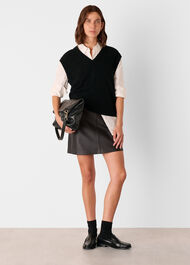 Leather A line Skirt