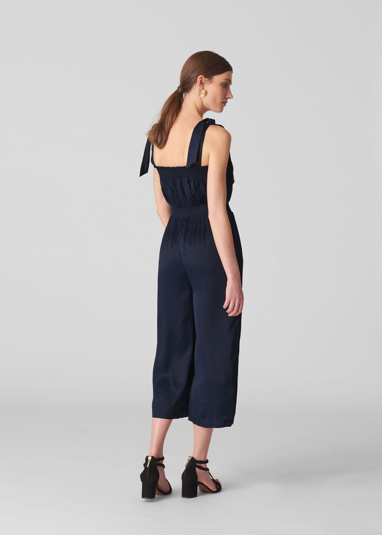 Ally Tie Shoulder Jumpsuit Navy