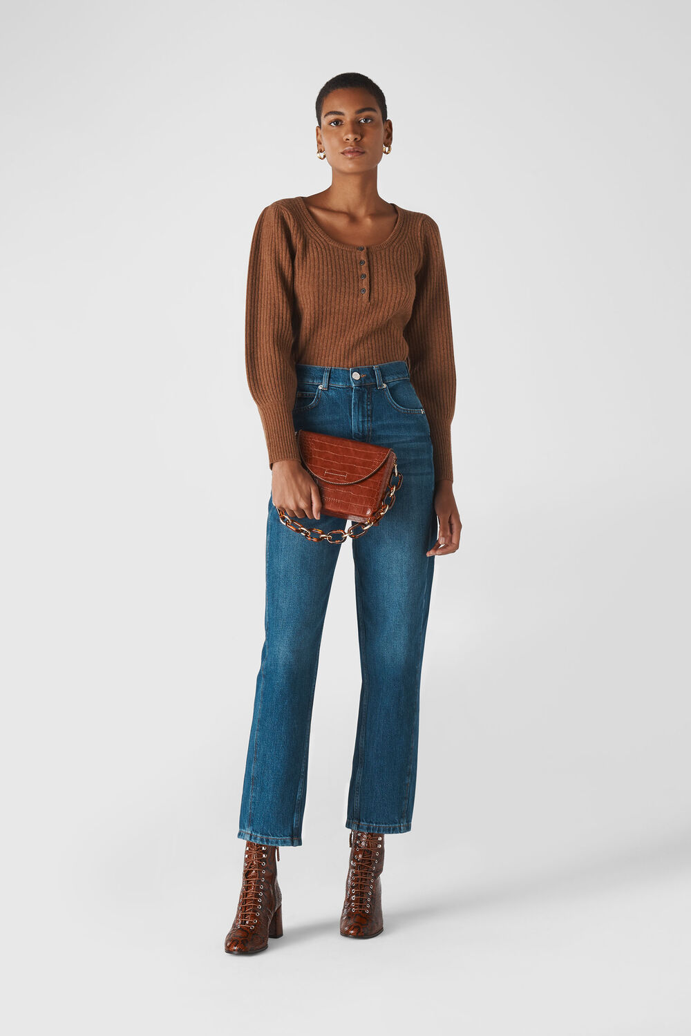 Millie Rib Wool Knit Brown