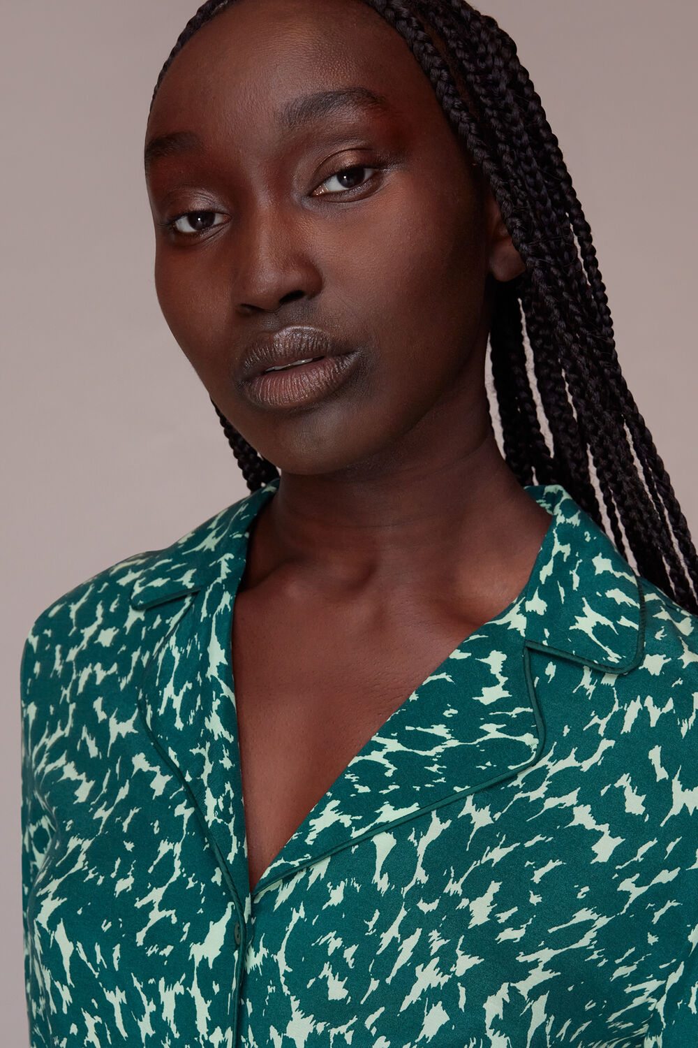 Green Sahara Cat Alena Pyjama Shirt