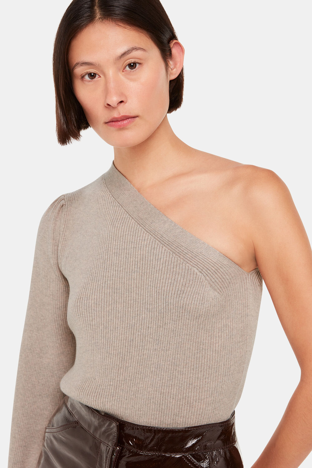 Neutral One Shoulder Knit