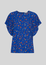 Ditsy Floral Frill Top Blue/Multi