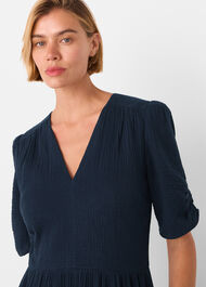 Textured Cotton Midi Dress
