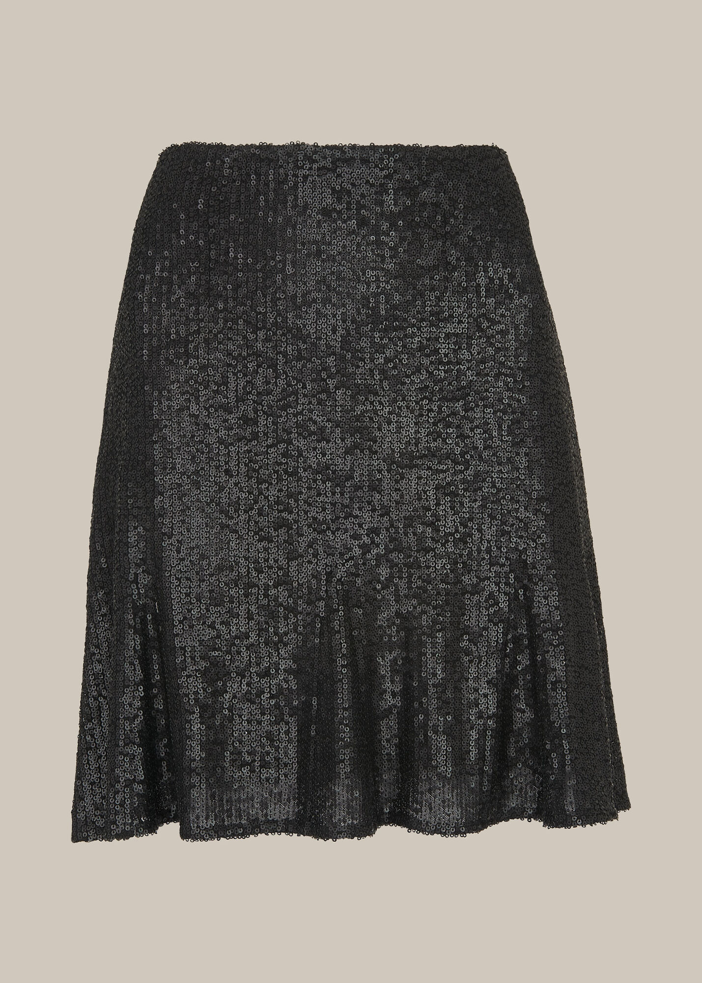 Black Carly Sequin Flippy Skirt | WHISTLES