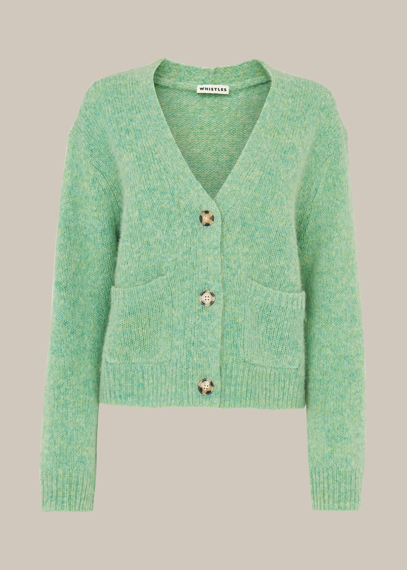 Pale Green Erica Flecked Cardigan | WHISTLES