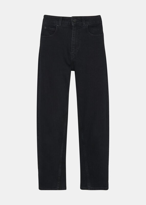 Black Stretch Barrel Leg Jean