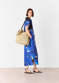 Abstract Blooms Linen Dress
