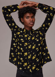 Falling Floral Pleat Blouse
