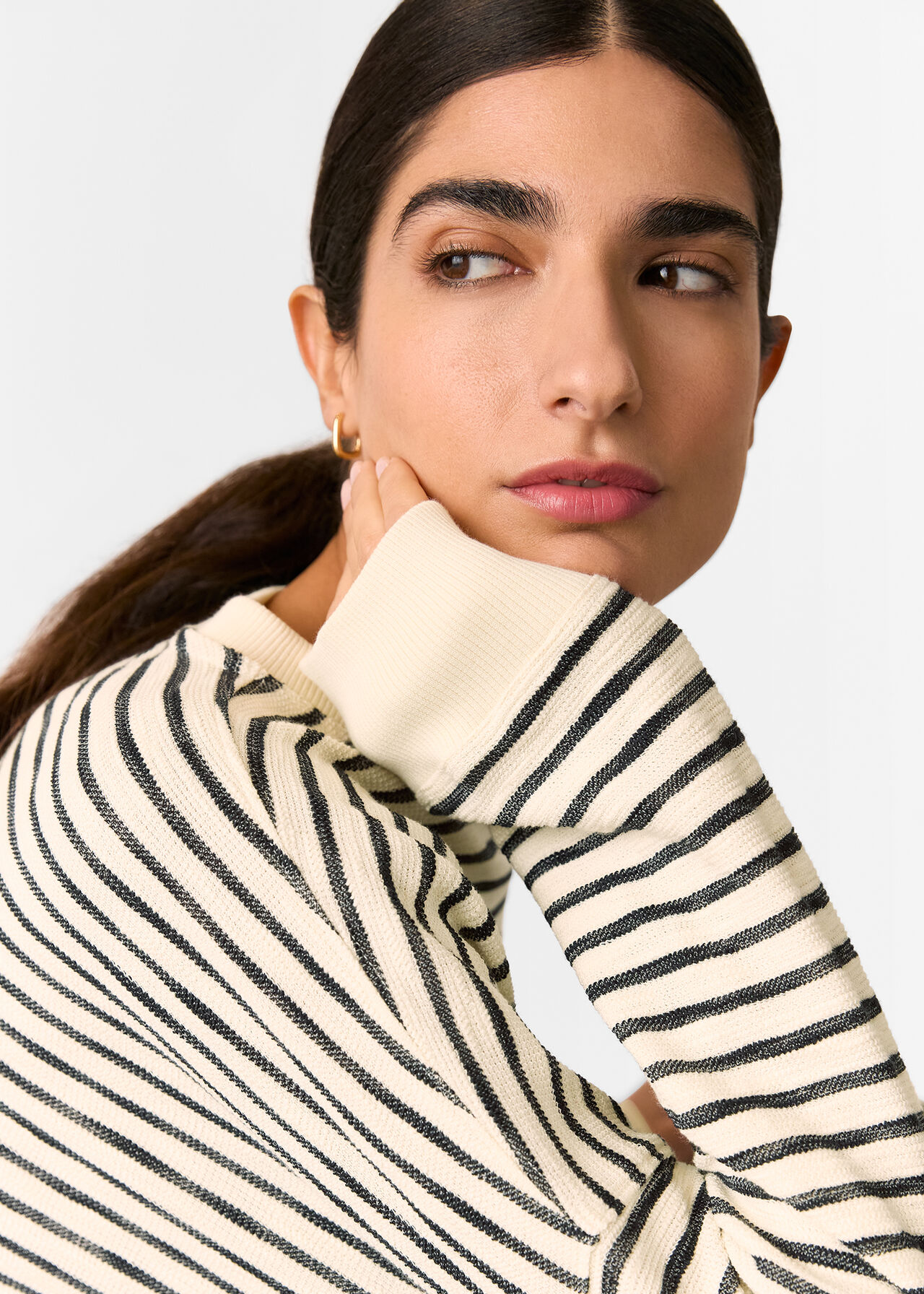 Textured Stripe Jersey Top