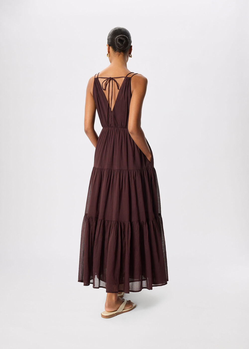 Cotton Maxi V Neck Sundress