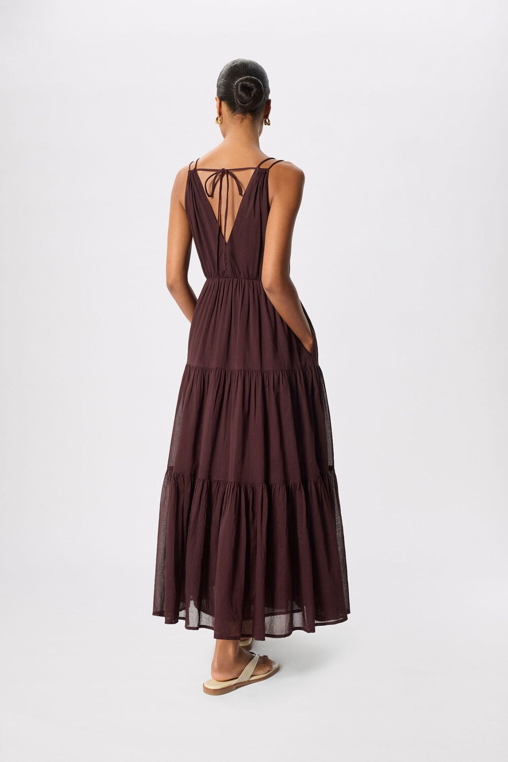 Cotton Maxi V Neck Sundress