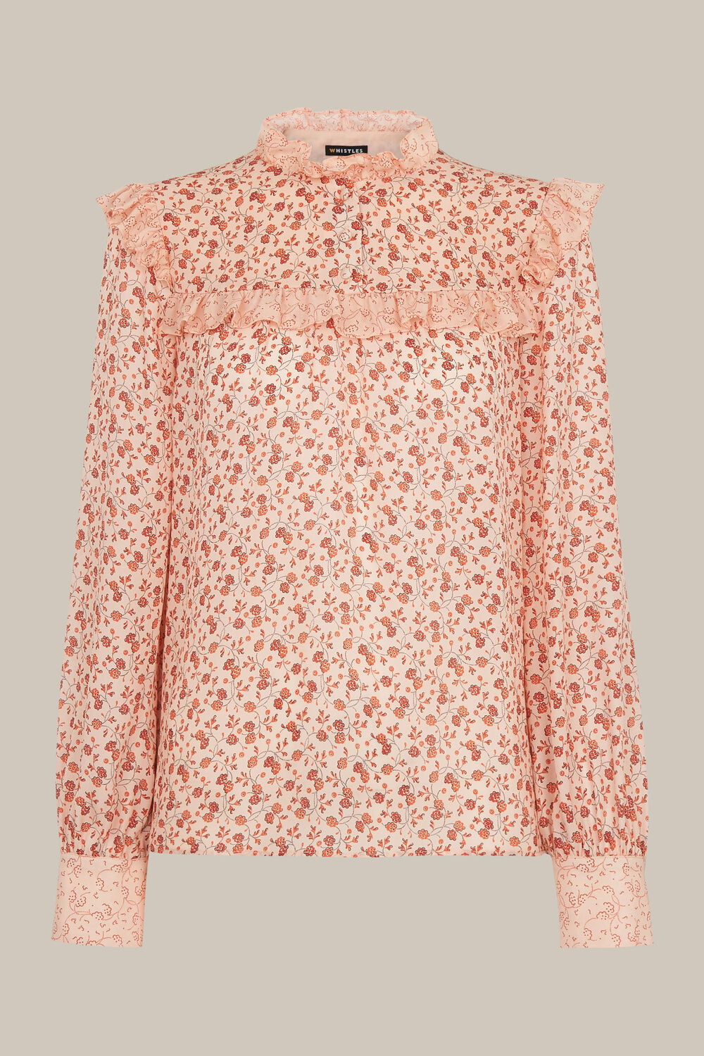 Flower Berry Print Silk Top Multicolour