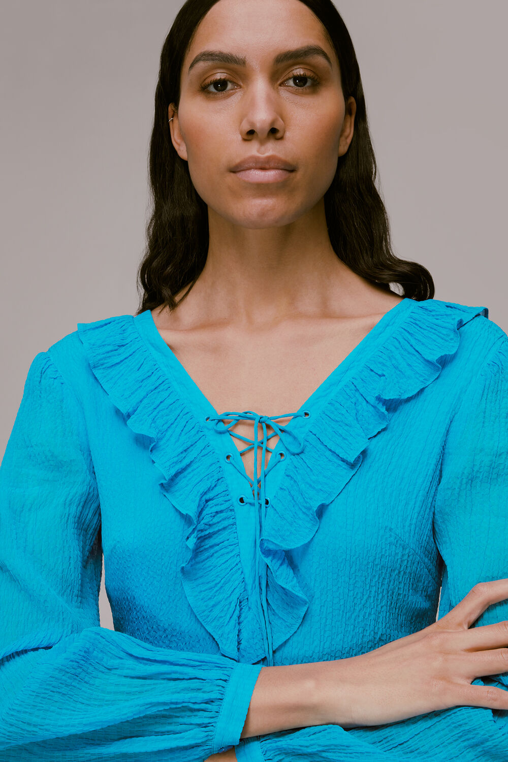 Ruffle Detail Midi Dress
