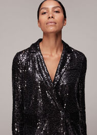 Sequin Double Breasted Blazer