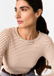Stripe Crew Neck Jersey Top