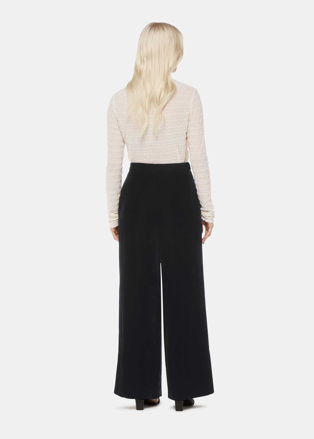 Petite Full Length Velvet Trouser