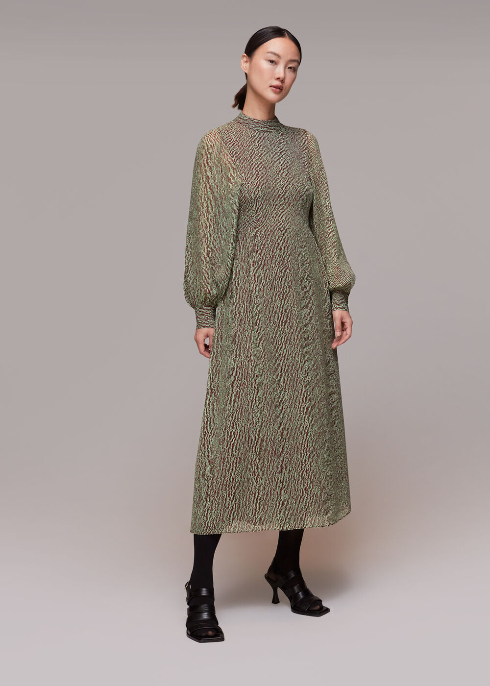 Maze Print Midi Dress
